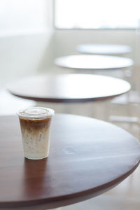Close-up of drink in glass on table