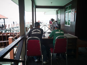 People sitting in restaurant