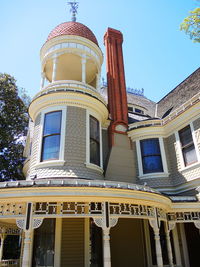 Low angle view of building against clear sky