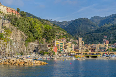 Scenery around monterosso al mare, a small town at a coastal area named cinque terre in liguria