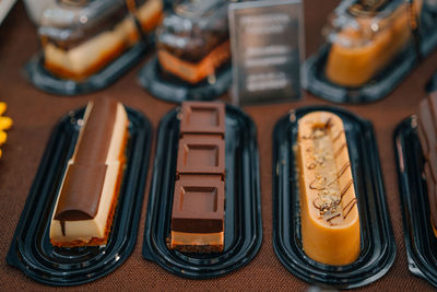 Artisanal chocolate on display