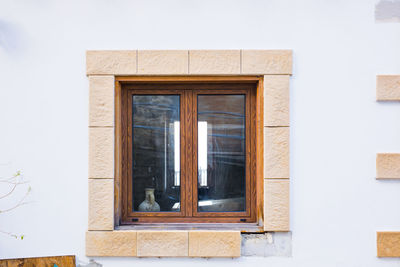 Low angle view of window on building