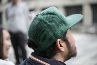Portrait of man wearing hat during winter