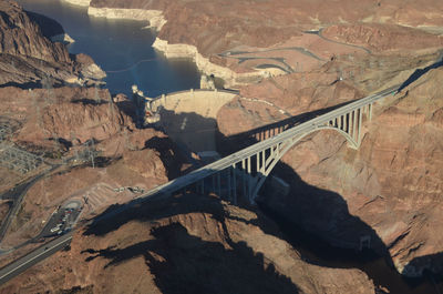 High angle view of rock formations