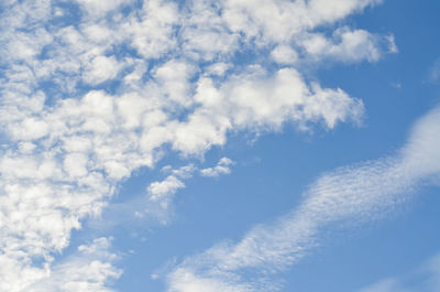 Low angle view of clouds in sky