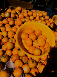 High angle view of fruits for sale in market