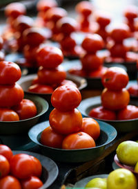 Close-up of tomatoes for sale in market