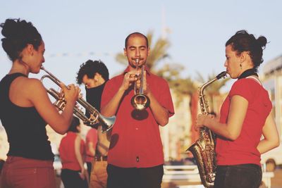 Man standing in music concert