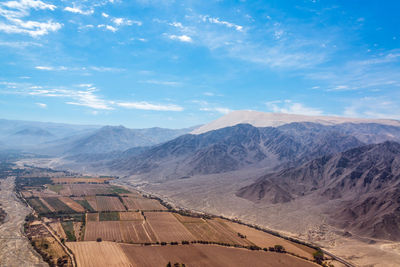 Scenic view of mountain against cloudy sky