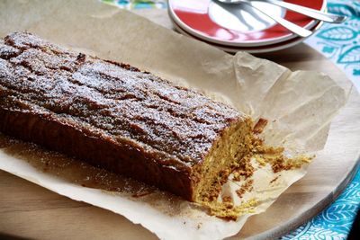 Close-up of cake on table