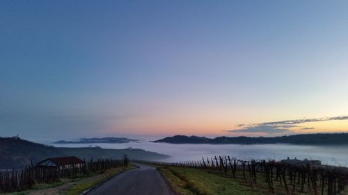 Country road at sunset