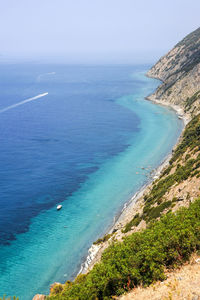 High angle view of sea against sky