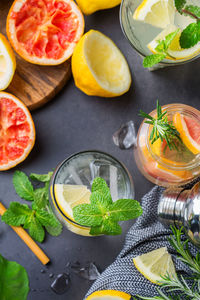 Fruits and vegetables on table