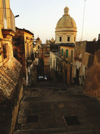 The fantastic noto town and the dome of the cathedral