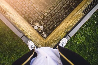 Person standing on grass