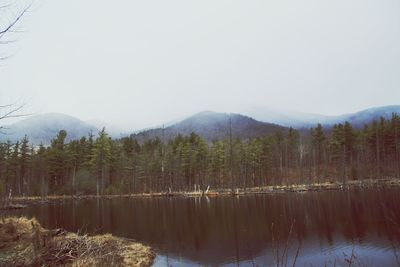 Scenic view of lake and mountains