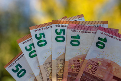Close-up of paper currency