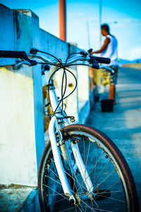 Close-up of bicycle wheel