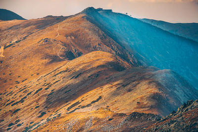 Aerial view of mountain range