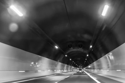 View of illuminated tunnel