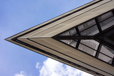 Low angle view of modern building against sky