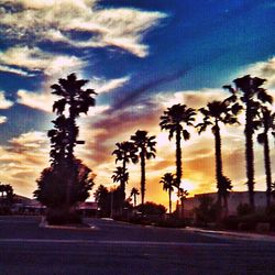 View of road at sunset