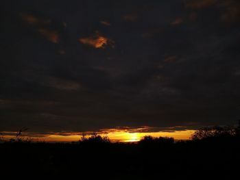 Scenic view of dramatic sky during sunset