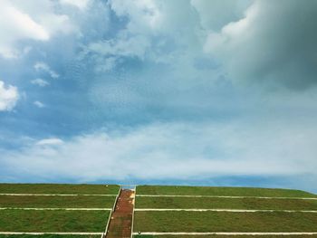 Agricultural field against sky