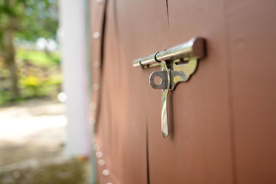 Close-up of door handle