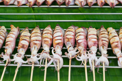 View of fish for sale at market stall