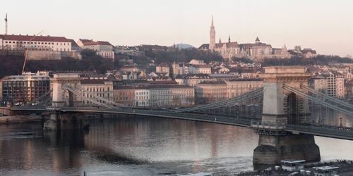 Bridge over river in city
