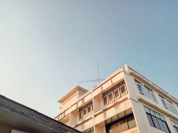 Low angle view of building against clear sky