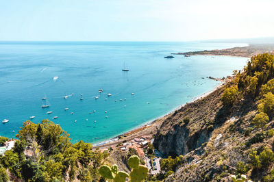 High angle view of sea against sky