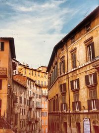 Low angle view of buildings in town