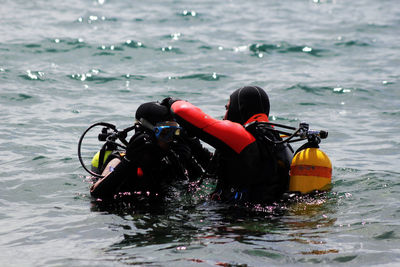 Scuba diving in sea