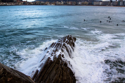 Scenic view of sea waves