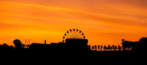 Amusement park at sunrise