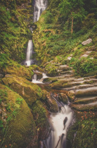 Scenic view of waterfall