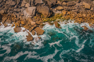 High angle view of beach