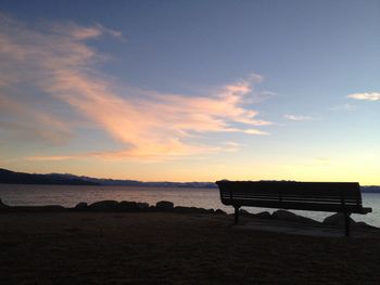 Scenic view of sea at sunset