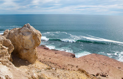 High angle view of sea against sky