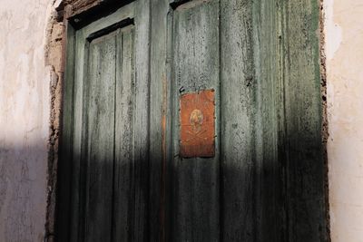 Close-up of closed door of building