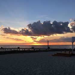 View of people on calm beach