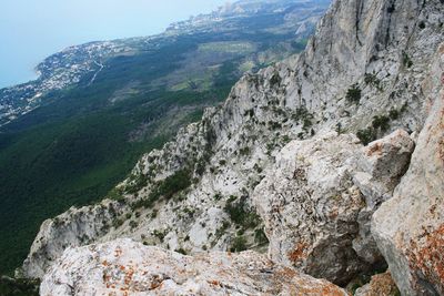 Scenic view of rocky mountains against sky