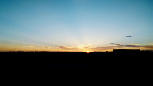 Silhouette of landscape at sunset