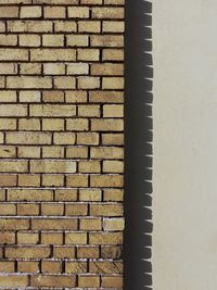 Close-up view of brick wall