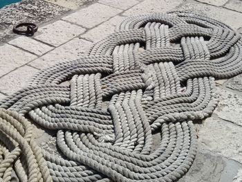 Close-up high angle view of paving stone