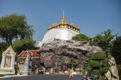 Low angle view of temple against sky