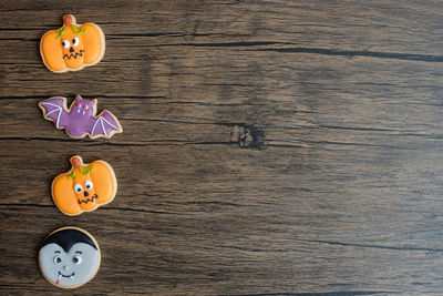 View of pumpkin on wooden table