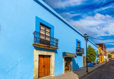 Exterior of building against blue sky